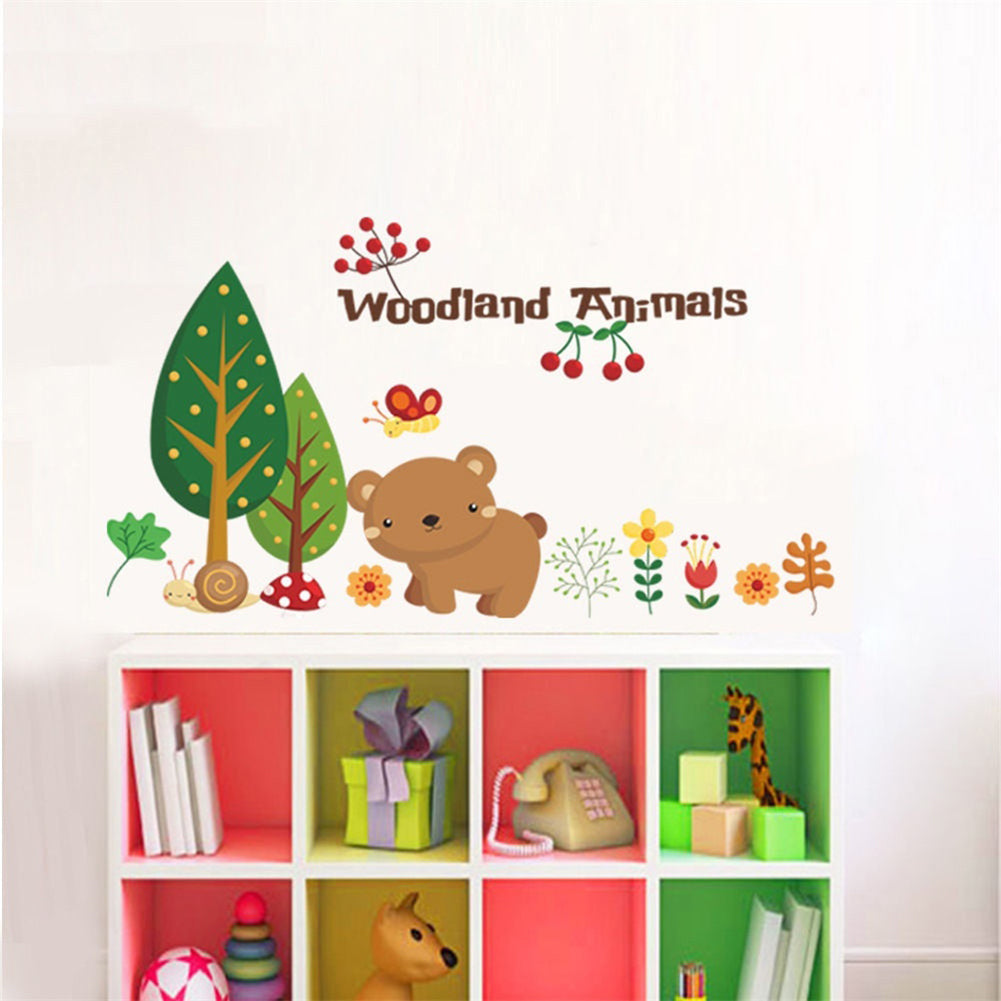 Woodland Animals Self Adhesive Removable Wall Sticker Bedroom Kids Room Decor