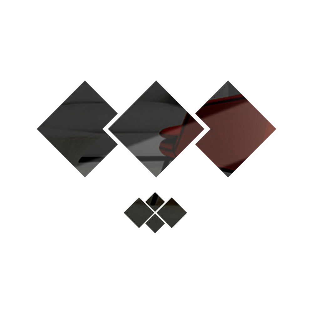 Square Shape Acrylic Mirror Effect Wall Sticker TV Background Living Room Decor