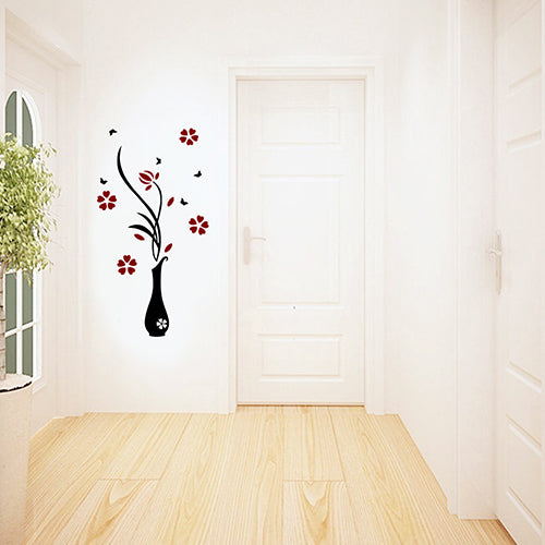 Cats Street Lamp Butterflies Flower Vase Home Room Wall Art Decal Mural Sticker