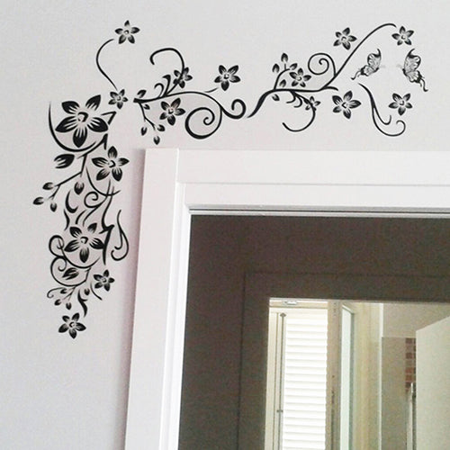 Cats Street Lamp Butterflies Flower Vase Home Room Wall Art Decal Mural Sticker