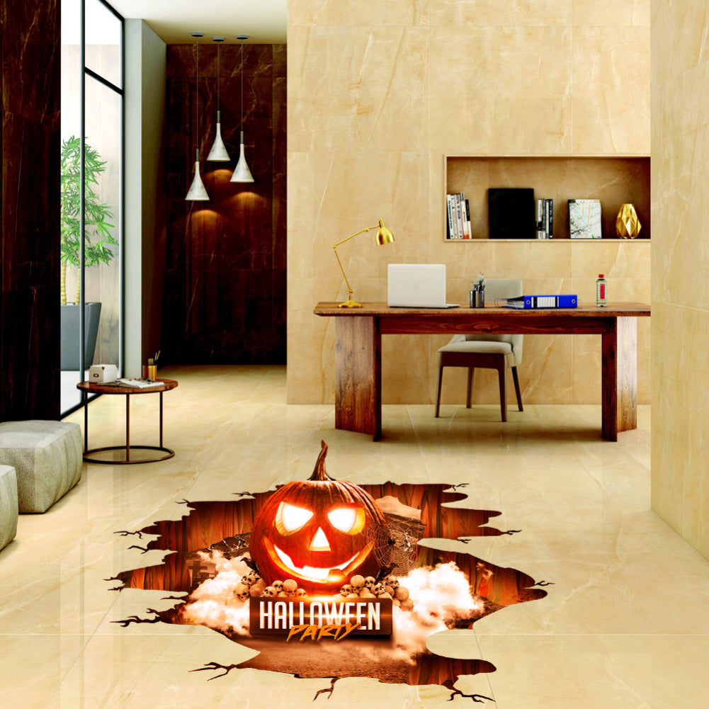 Halloween Wall Floor Pumpkin Skull Decal Sticker Mural Home Party Decoration