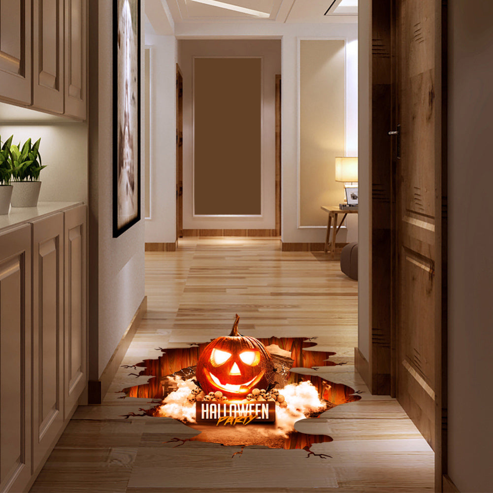 Halloween Wall Floor Pumpkin Skull Decal Sticker Mural Home Party Decoration