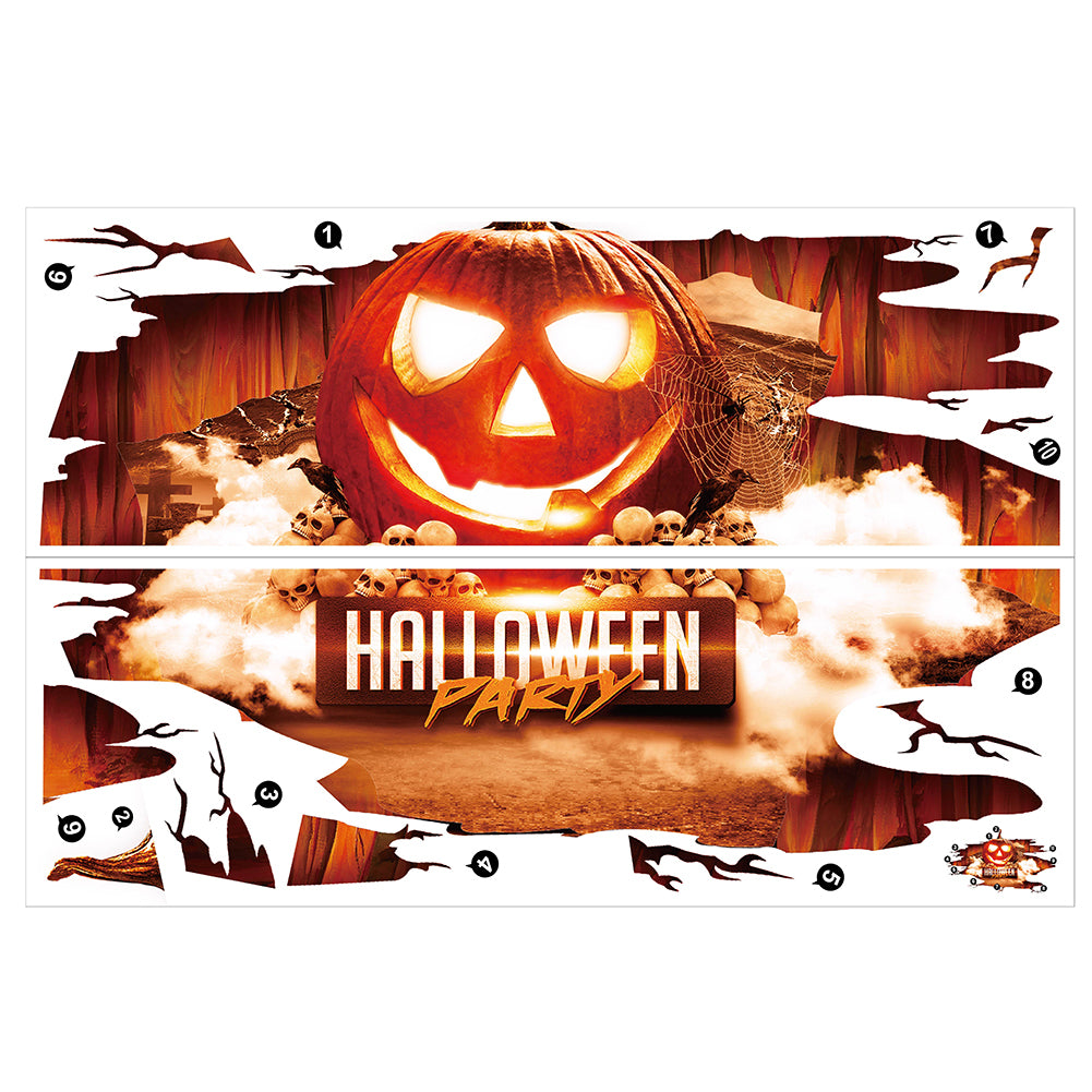 Halloween Wall Floor Pumpkin Skull Decal Sticker Mural Home Party Decoration