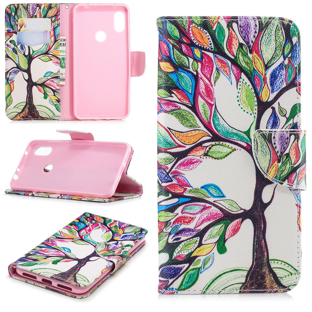 ,Painted clamshell all inclusive with wallet? for Red mi 6  tree