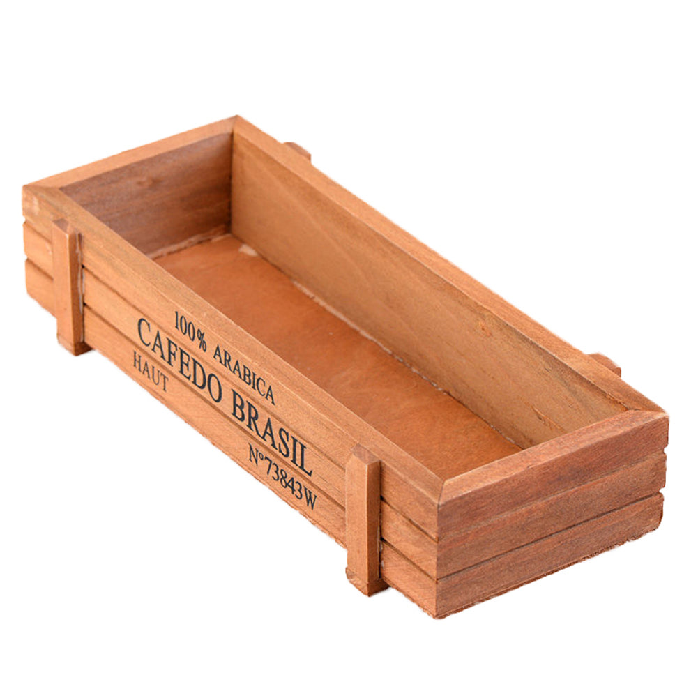 Wood Planter Box Garden Yard Rectangle Flower Succulent Container Plant Pot