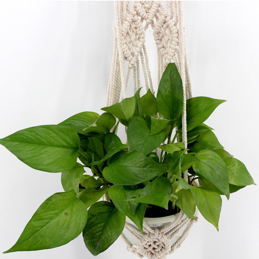 Handmade Indoor Balcony Garden Flower Pot Bonsai Hanging Rope Basket Wall Decor