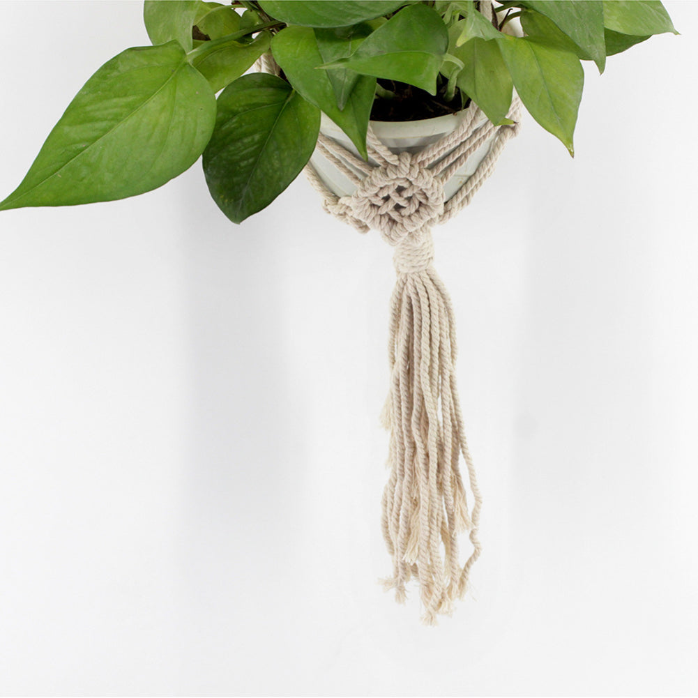 Handmade Indoor Balcony Garden Flower Pot Bonsai Hanging Rope Basket Wall Decor