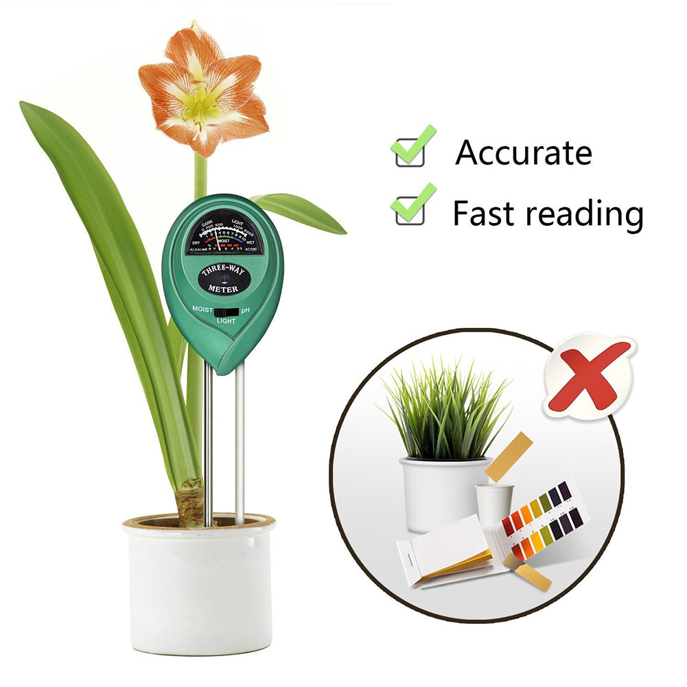 3-in-1 Soil Tester Kit Moisture Light PH Meter Gardening Tool for Flower Plant