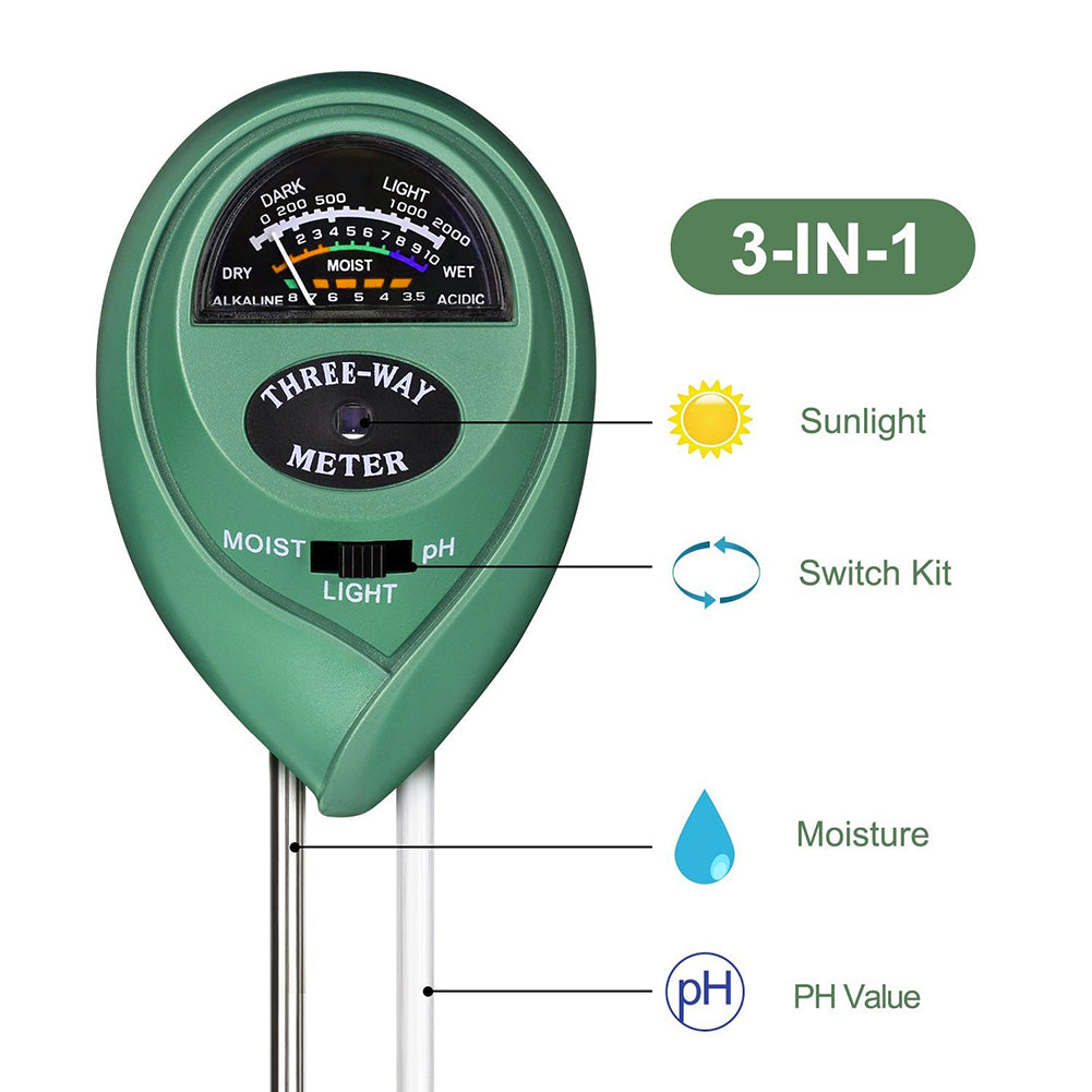 3-in-1 Soil Tester Kit Moisture Light PH Meter Gardening Tool for Flower Plant