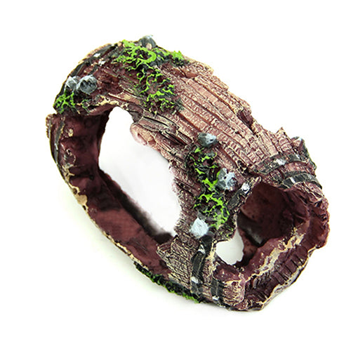 Fish Tank Aquarium Barrel Resin Ornament Cave Furnishing Landscaping Decoration