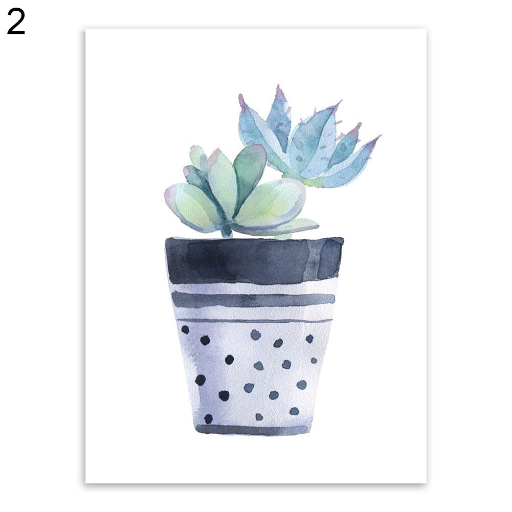 Watercolor Succulent Plant Cactus Poster Nordic Canvas Painting Wall Picture