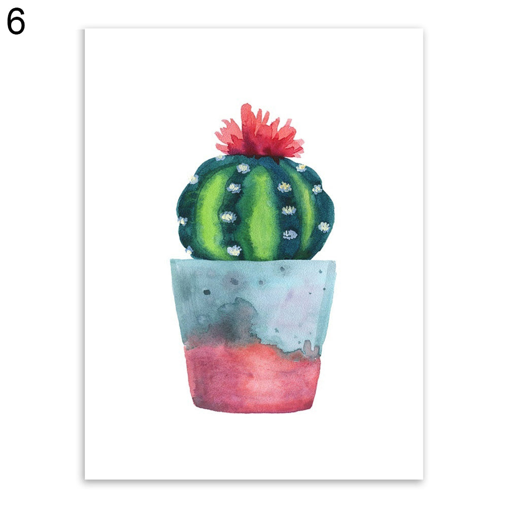 Watercolor Succulent Plant Cactus Poster Nordic Canvas Painting Wall Picture