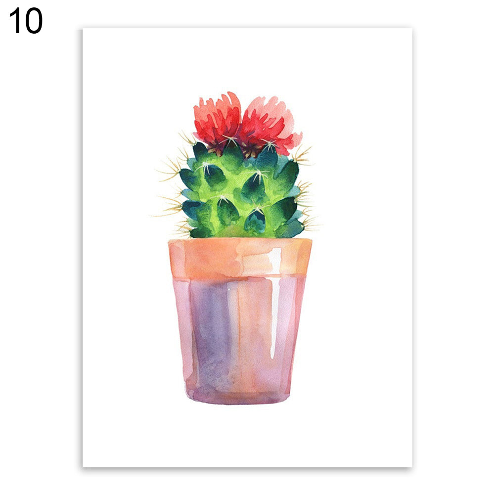 Watercolor Succulent Plant Cactus Poster Nordic Canvas Painting Wall Picture