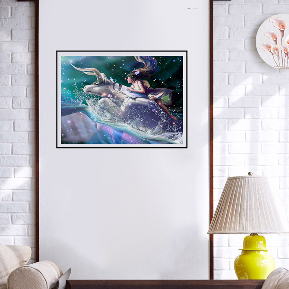 Taurus Girl 5D Partial Diamond Embroidery Painting DIY Cross Stitch Wall Decor