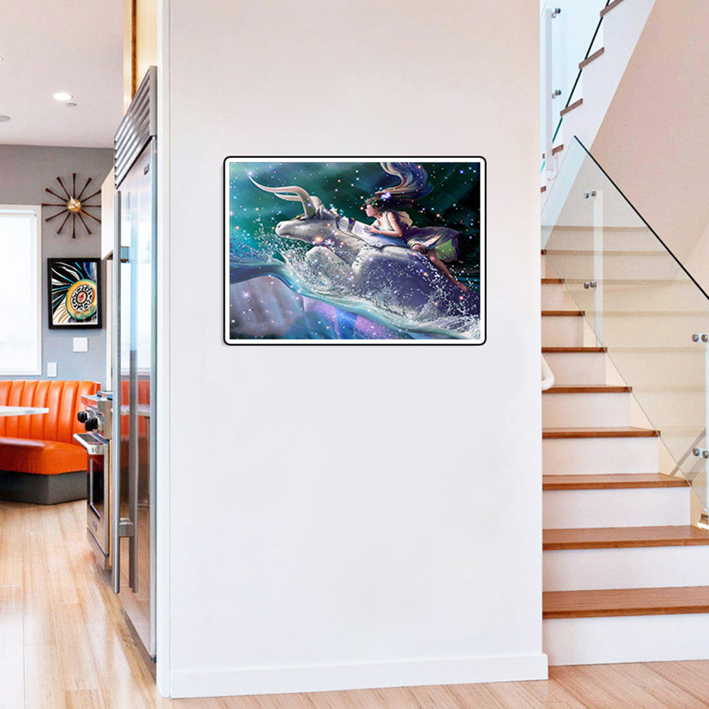 Taurus Girl 5D Partial Diamond Embroidery Painting DIY Cross Stitch Wall Decor