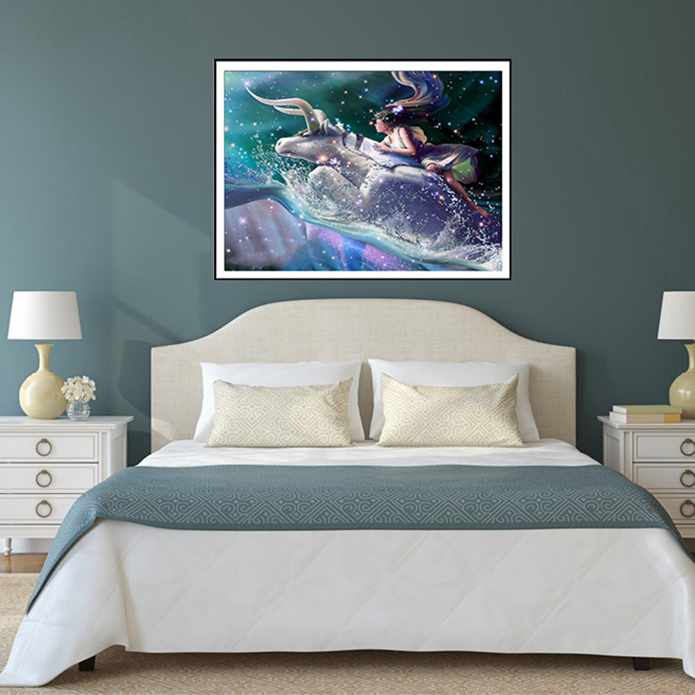 Taurus Girl 5D Partial Diamond Embroidery Painting DIY Cross Stitch Wall Decor