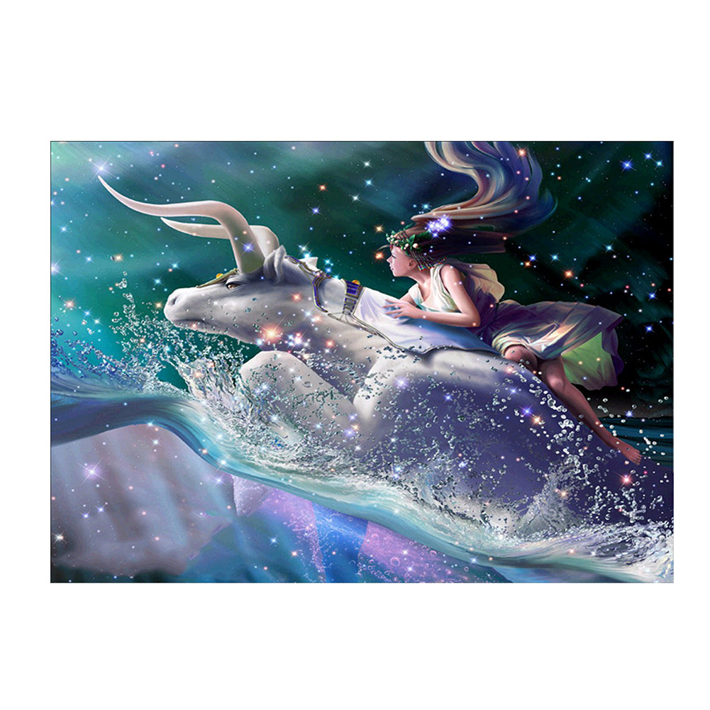 Taurus Girl 5D Partial Diamond Embroidery Painting DIY Cross Stitch Wall Decor