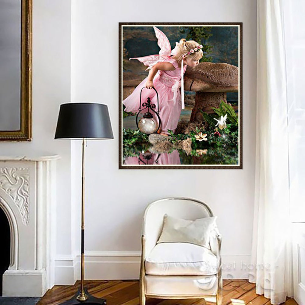 Baby Girl Angel Swan Full Diamond Painting Wall Cross Stitch Embroidery Decor