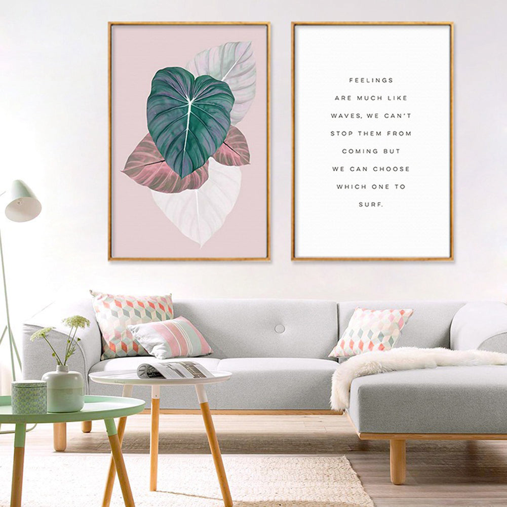 Nordic Letters Leaves Wall Art Poster Canvas Painting Living Room Home Decor