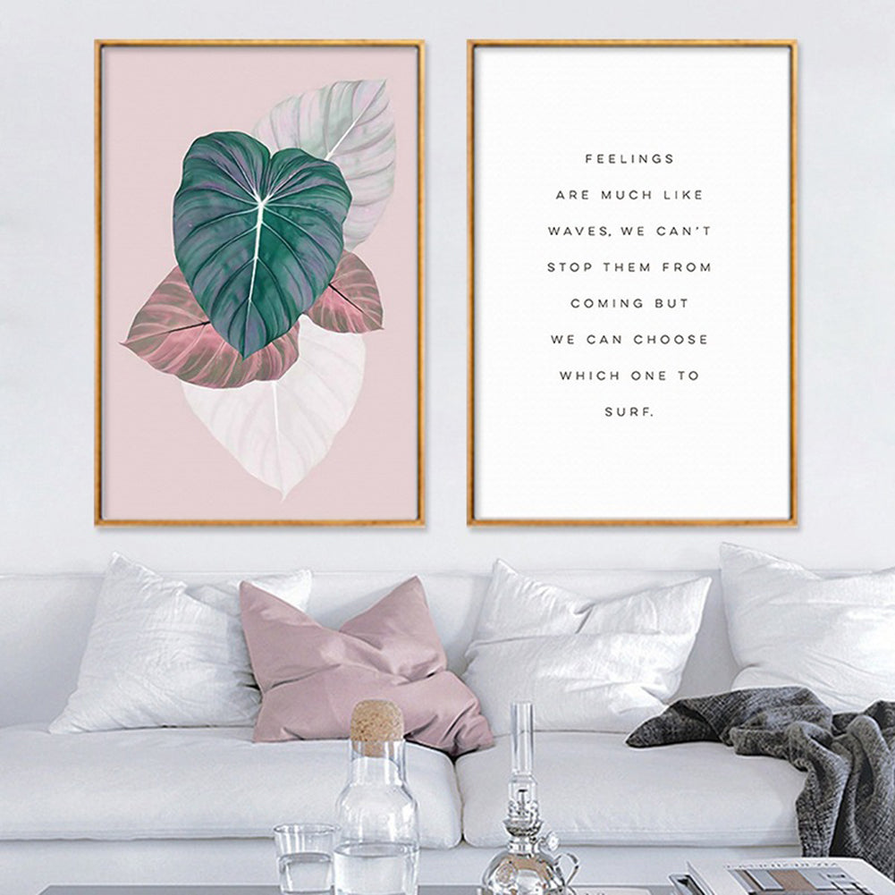 Nordic Letters Leaves Wall Art Poster Canvas Painting Living Room Home Decor