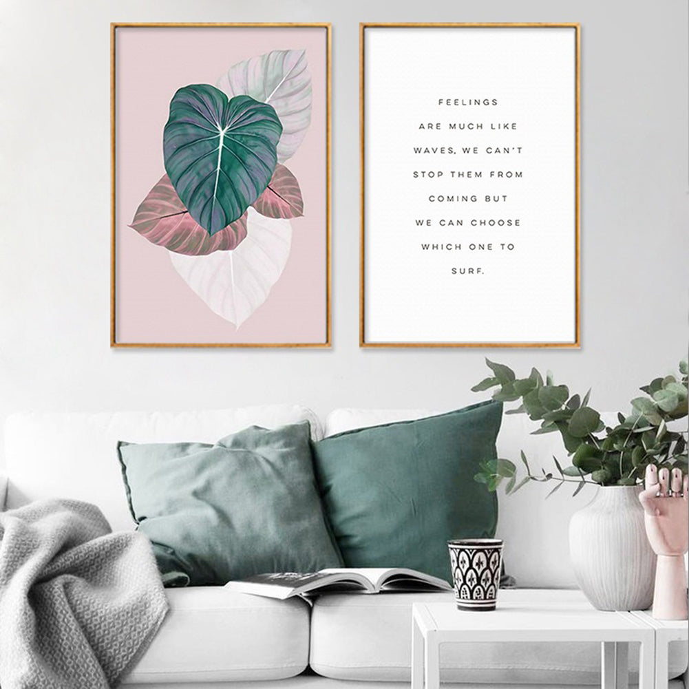 Nordic Letters Leaves Wall Art Poster Canvas Painting Living Room Home Decor