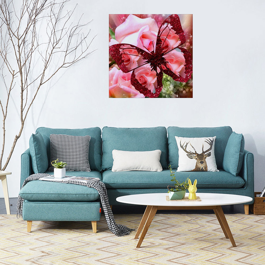 5D Butterfly with Flower Diamond Painting Embroidery Cross Stitch Home Decor