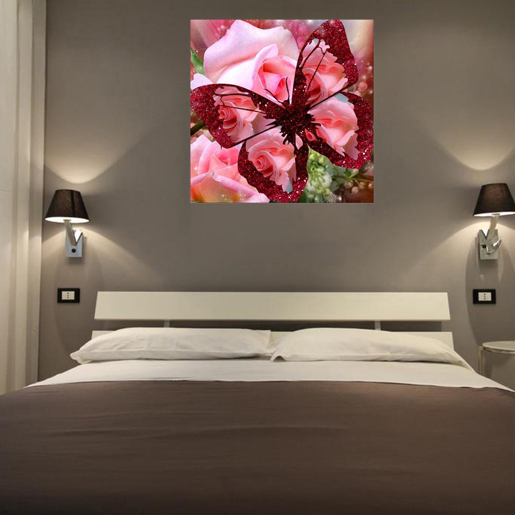 5D Butterfly with Flower Diamond Painting Embroidery Cross Stitch Home Decor