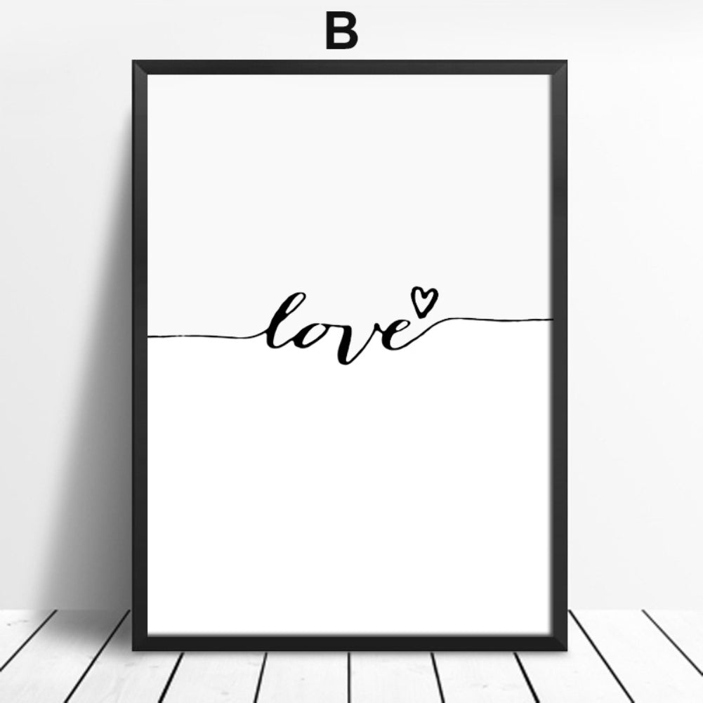 Nordic Leaf Love Painting Decorative Picture Home Wall Art Decor Posters Mural