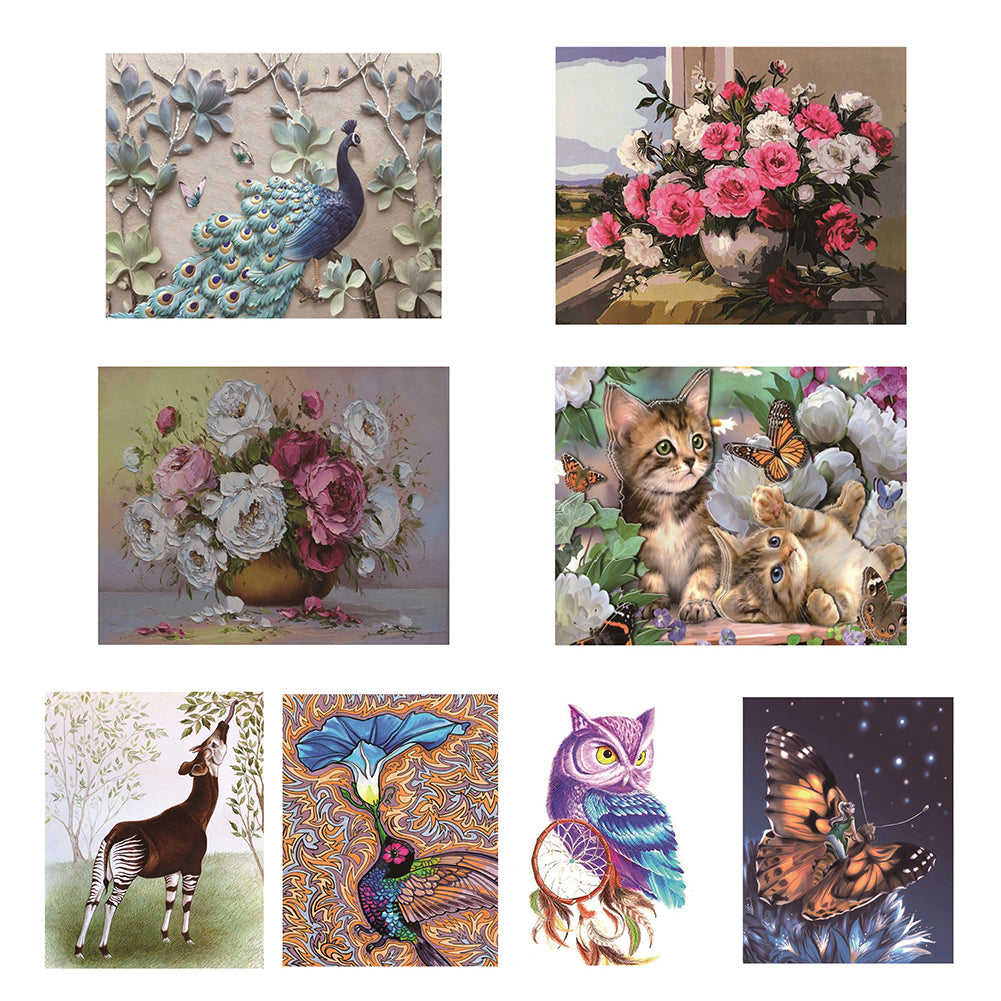 Peacock Flower Cat DIY Partial Diamond Painting Modern Cross Stitch Wall Decor