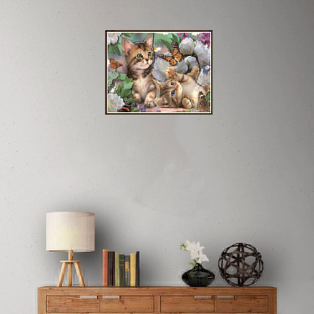 Peacock Flower Cat DIY Partial Diamond Painting Modern Cross Stitch Wall Decor