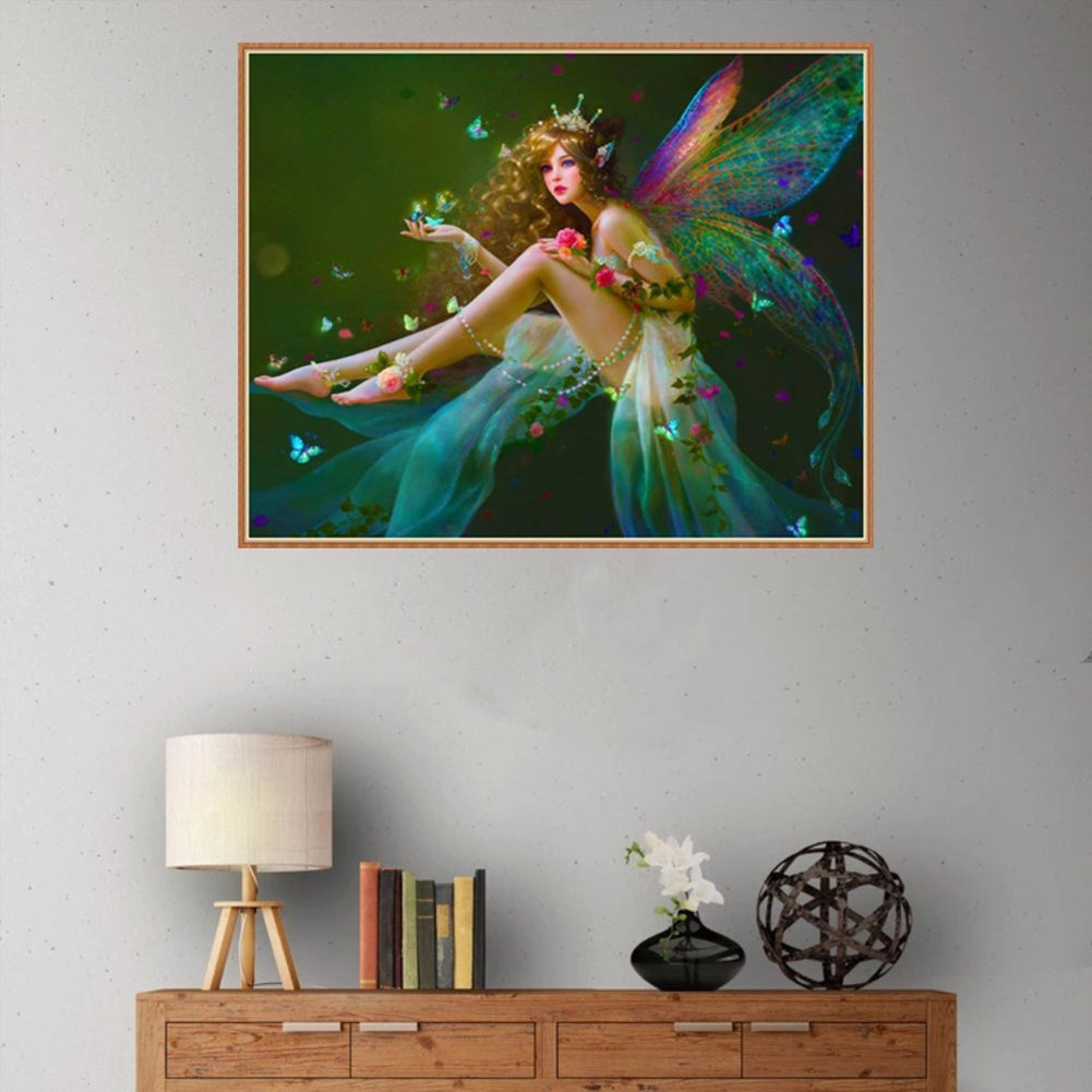 Rhinestone Decoration DIY 5D Diamond Painting Angel Girl Elf Cross Stitch Gift