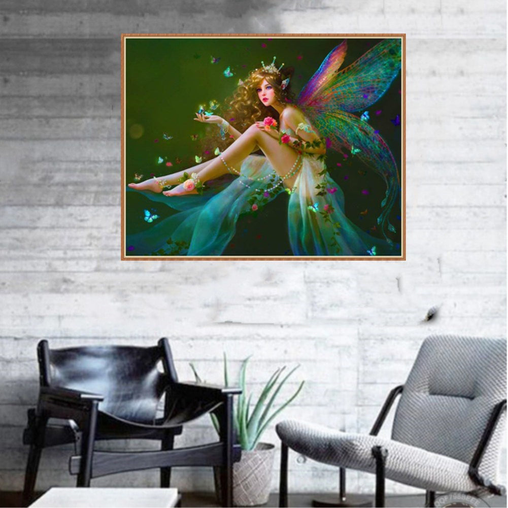 Rhinestone Decoration DIY 5D Diamond Painting Angel Girl Elf Cross Stitch Gift