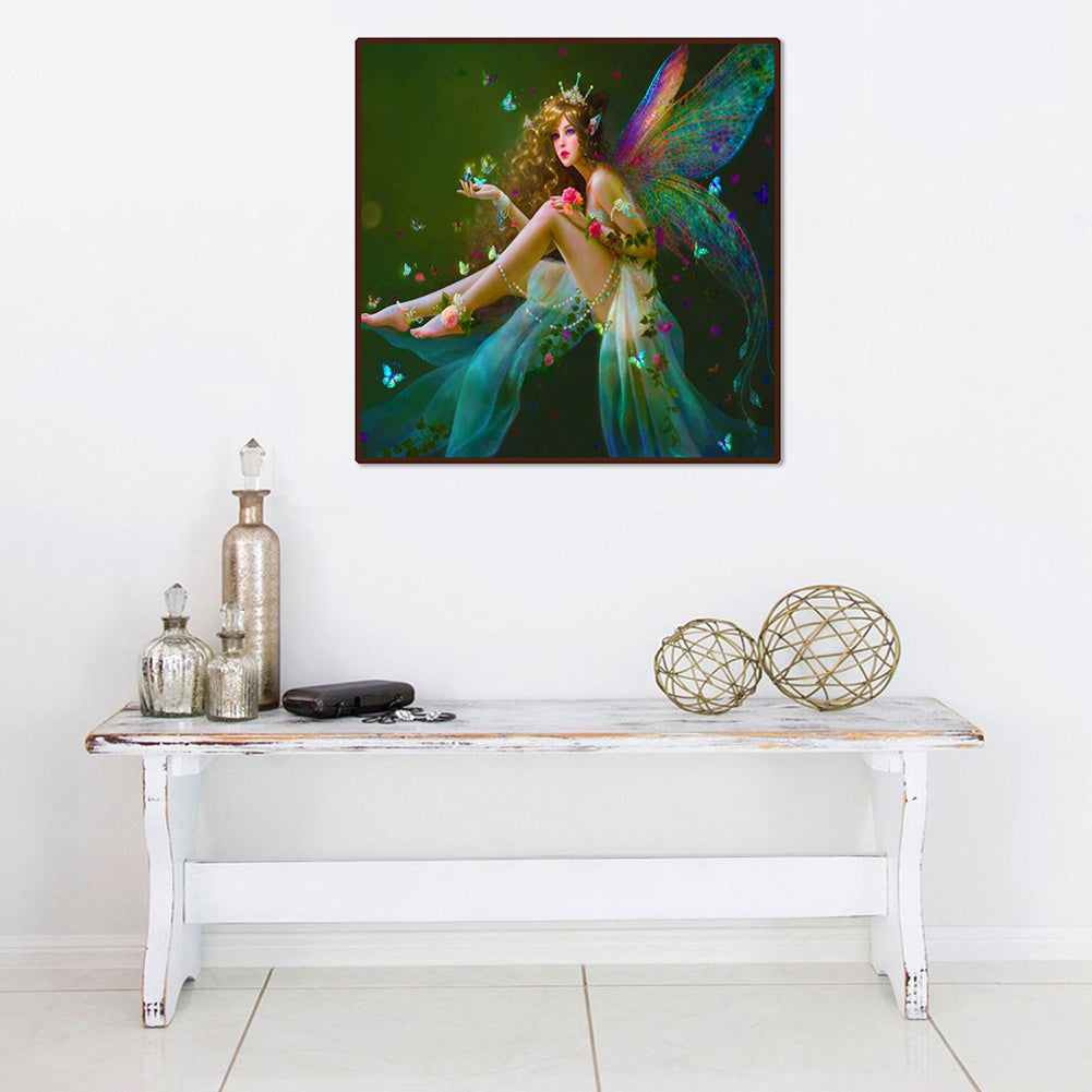 Rhinestone Decoration DIY 5D Diamond Painting Angel Girl Elf Cross Stitch Gift