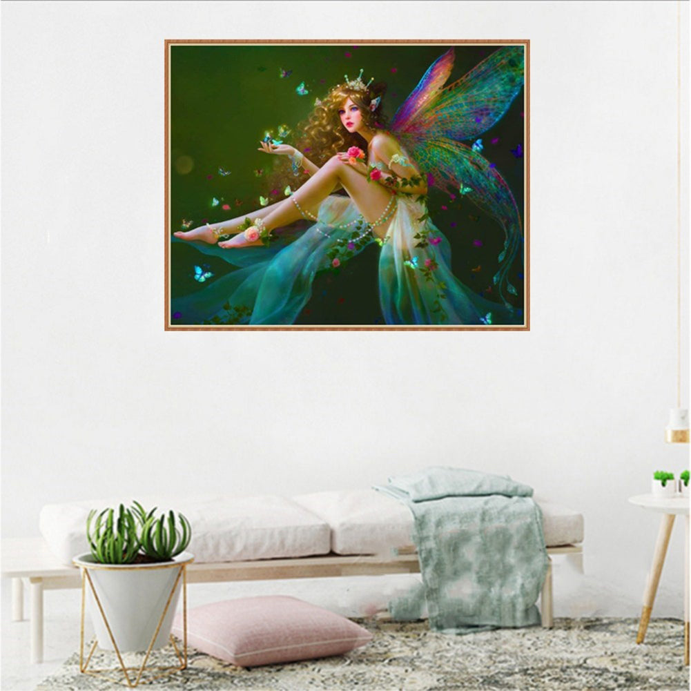 Rhinestone Decoration DIY 5D Diamond Painting Angel Girl Elf Cross Stitch Gift