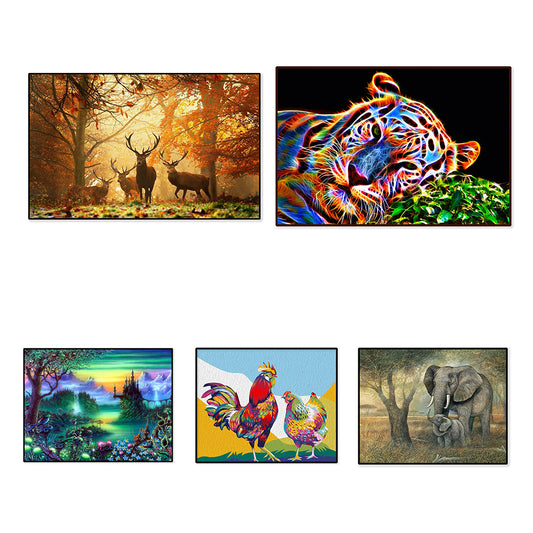 Elephant Chicken Tiger Full Drill Diamond Painting Animal DIY Cross Stitch Decor