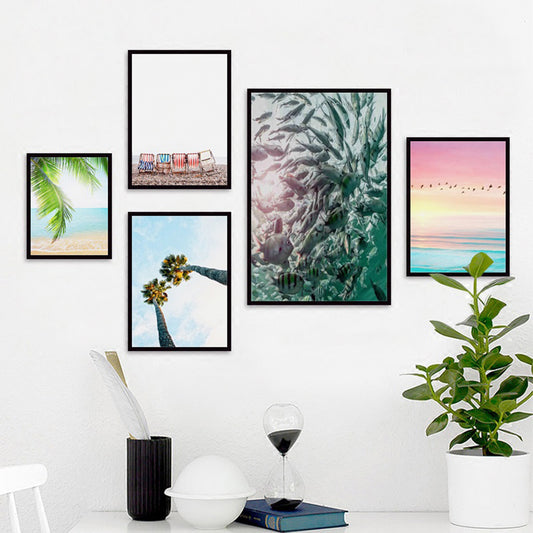 Hawaii Beach Coconut Tree Unframed Wall Canvas Print Art Painting Home Decor