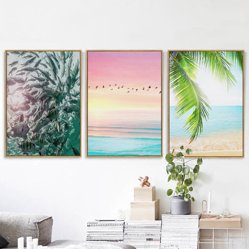 Hawaii Beach Coconut Tree Unframed Wall Canvas Print Art Painting Home Decor