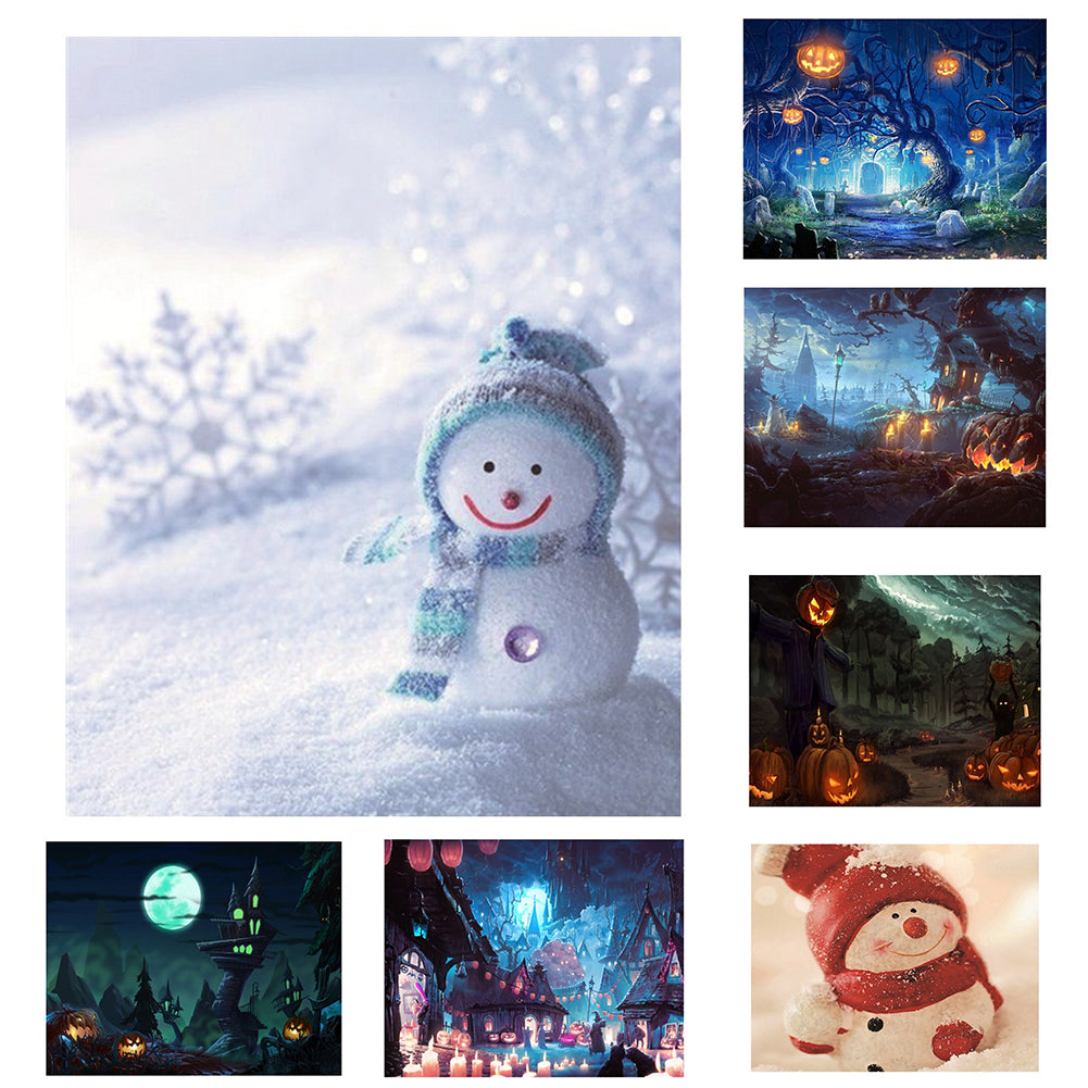 Christmas Snowman Halloween Full Diamond Painting Cross Stitch Decor Wall Craft