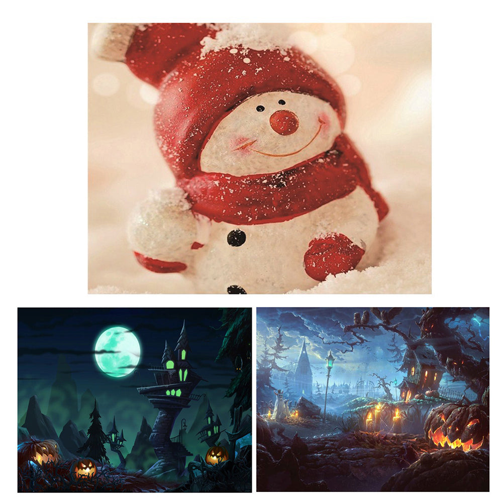 Christmas Snowman Halloween Full Diamond Painting Cross Stitch Decor Wall Craft