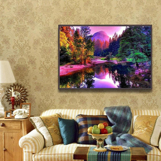 Tree Sea DIY Full Resin Diamond Painting Cross Stitch Unframed Home Wall Decor