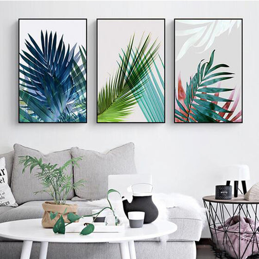 Nordic Plant Leaf Decorative Canvas Painting Wall Art Living Room Home Decor