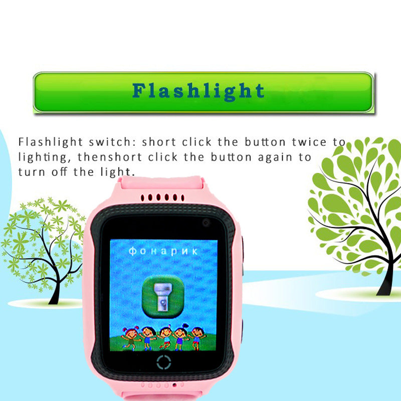 GPS Kids Smart Watch With Camera Flashlight Baby Watch SOS Call Location Device Tracker