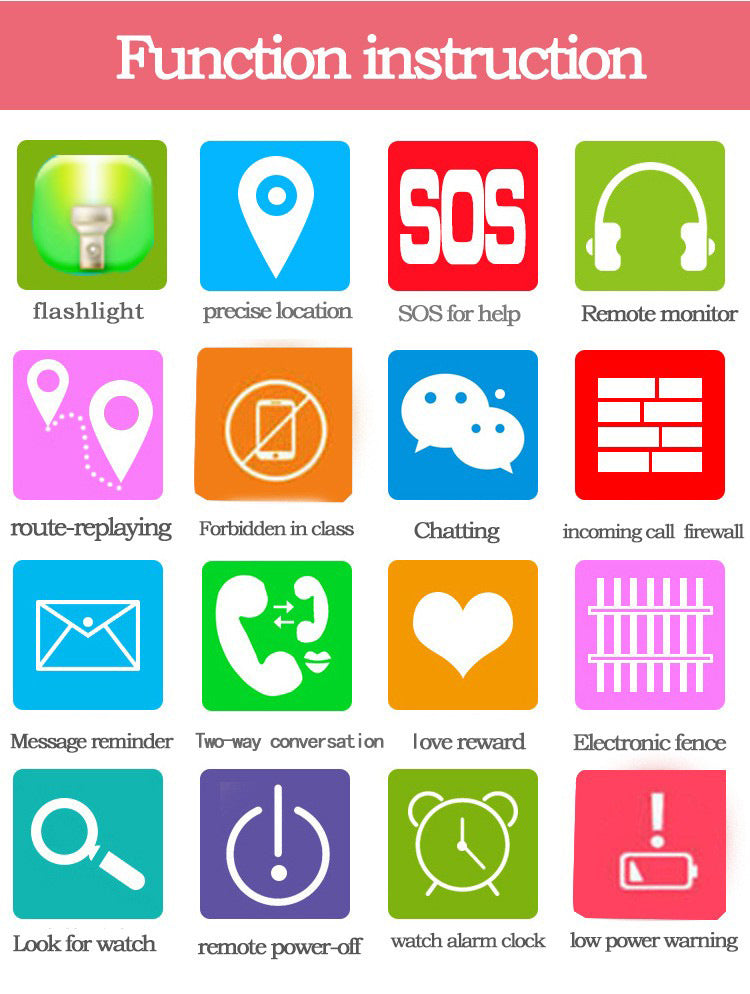 GPS Kids Smart Watch With Camera Flashlight Baby Watch SOS Call Location Device Tracker