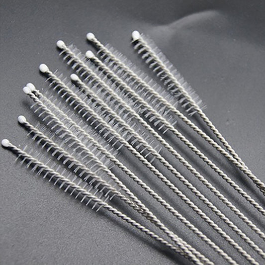 10Pcs Stainless Steel Nylon Cleaning Brush Tool for Baby Feeding Bottle Pipe