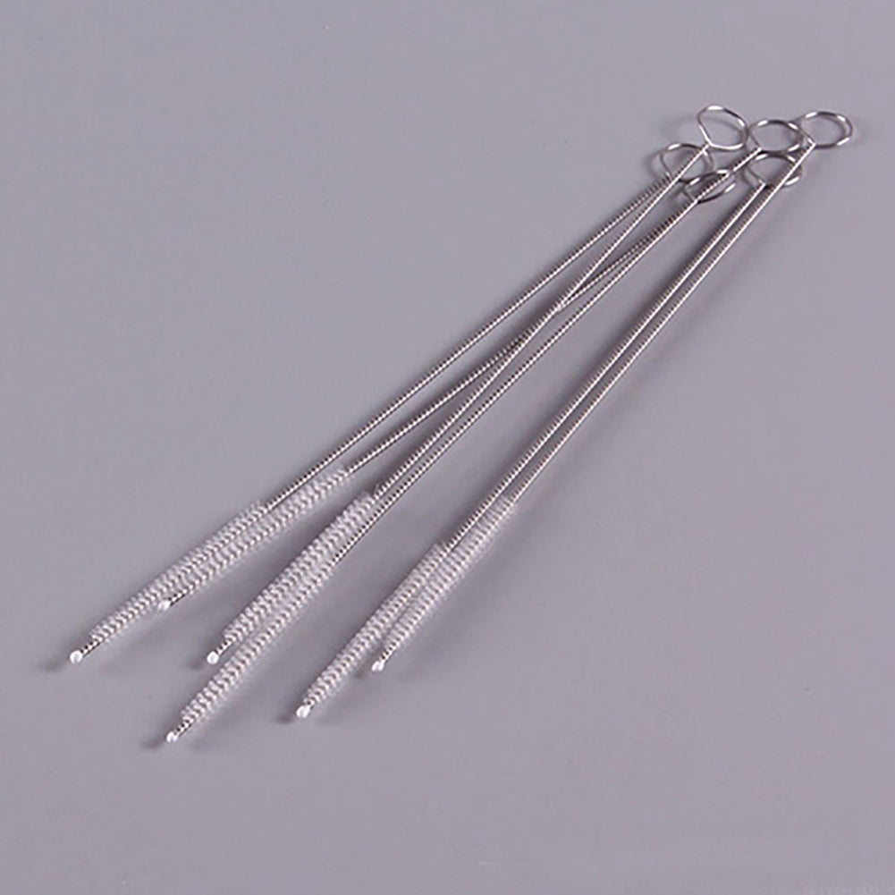 10Pcs Stainless Steel Nylon Cleaning Brush Tool for Baby Feeding Bottle Pipe