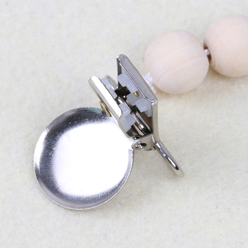 Baby Anti-lost Wooden Bead Pacifier Clip Soother Nipple Dummy Chain Holder Strap