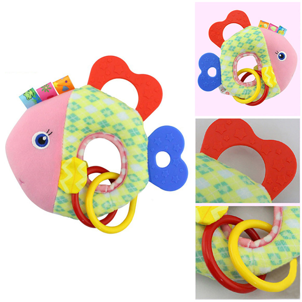 Cute Cartoon Animal Infant Baby Teether Ring Chewing Sound Toy Dental Care