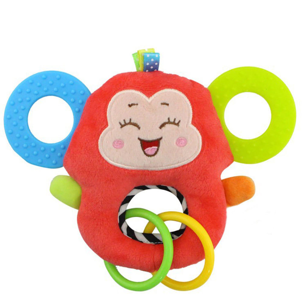 Cute Cartoon Animal Infant Baby Teether Ring Chewing Sound Toy Dental Care
