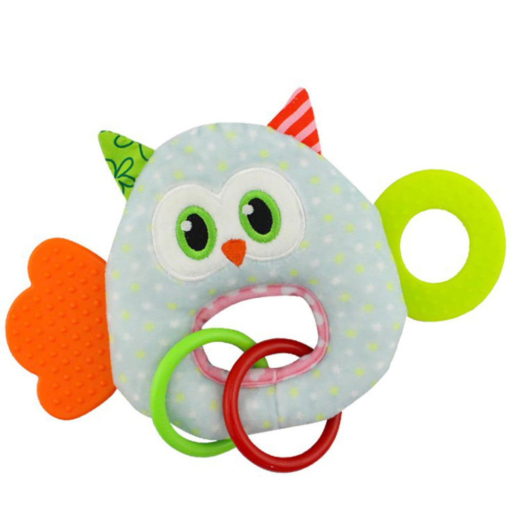 Cute Cartoon Animal Infant Baby Teether Ring Chewing Sound Toy Dental Care