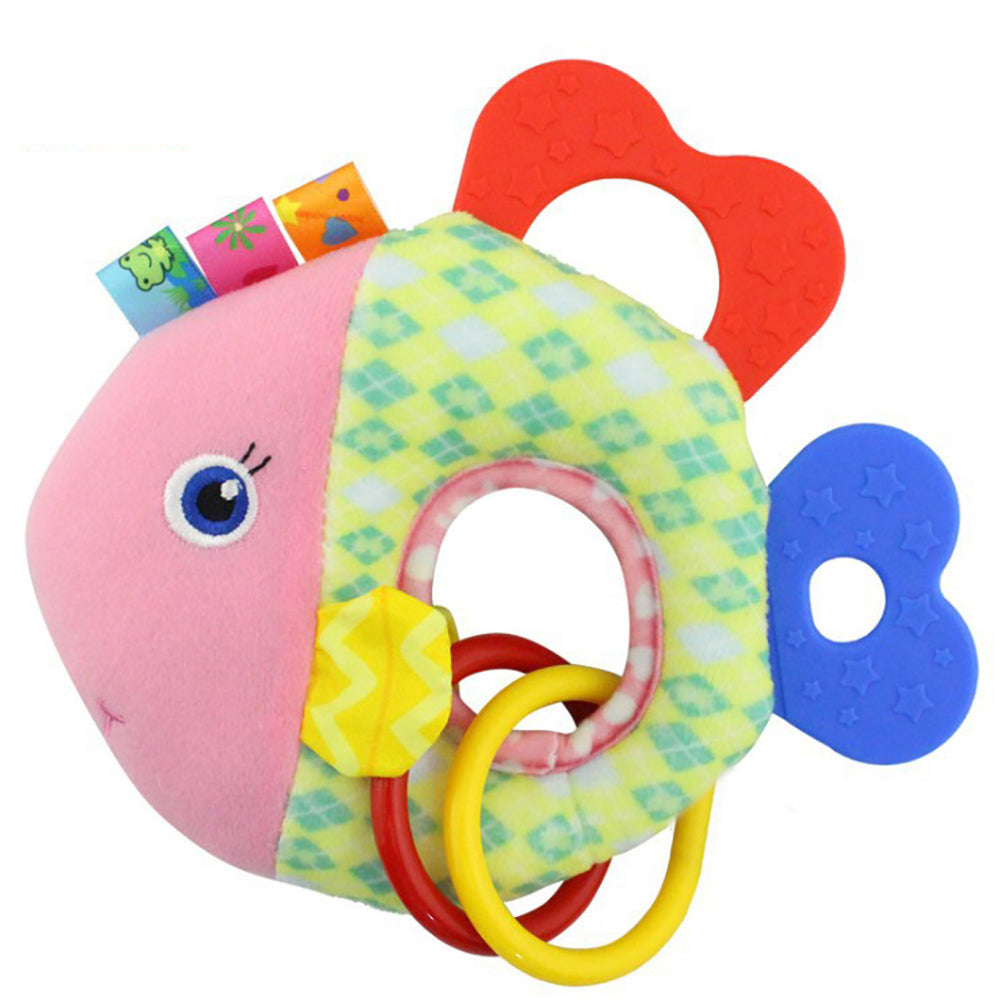 Cute Cartoon Animal Infant Baby Teether Ring Chewing Sound Toy Dental Care